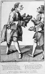 Osterreich y el Cavaliere Ghezzi, grabado hecho por Matthias Oesterreich, 1751